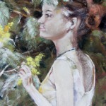 Portrait de ma fille Mallory - Pastel sec par Isabelle Douzamy - 30x40 cm