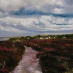 Ambiance dans les landes du Cap d Erquy - Le GR34 - Peinture au pastel sec par l'artiste peintre Isabelle Douzamy 40x50 cm (encadré)