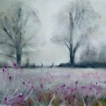 Ambiance hivernale - Peinture au pastel sec par l'artiste peintre Isabelle Douzamy - 40x50 cm (encadré)