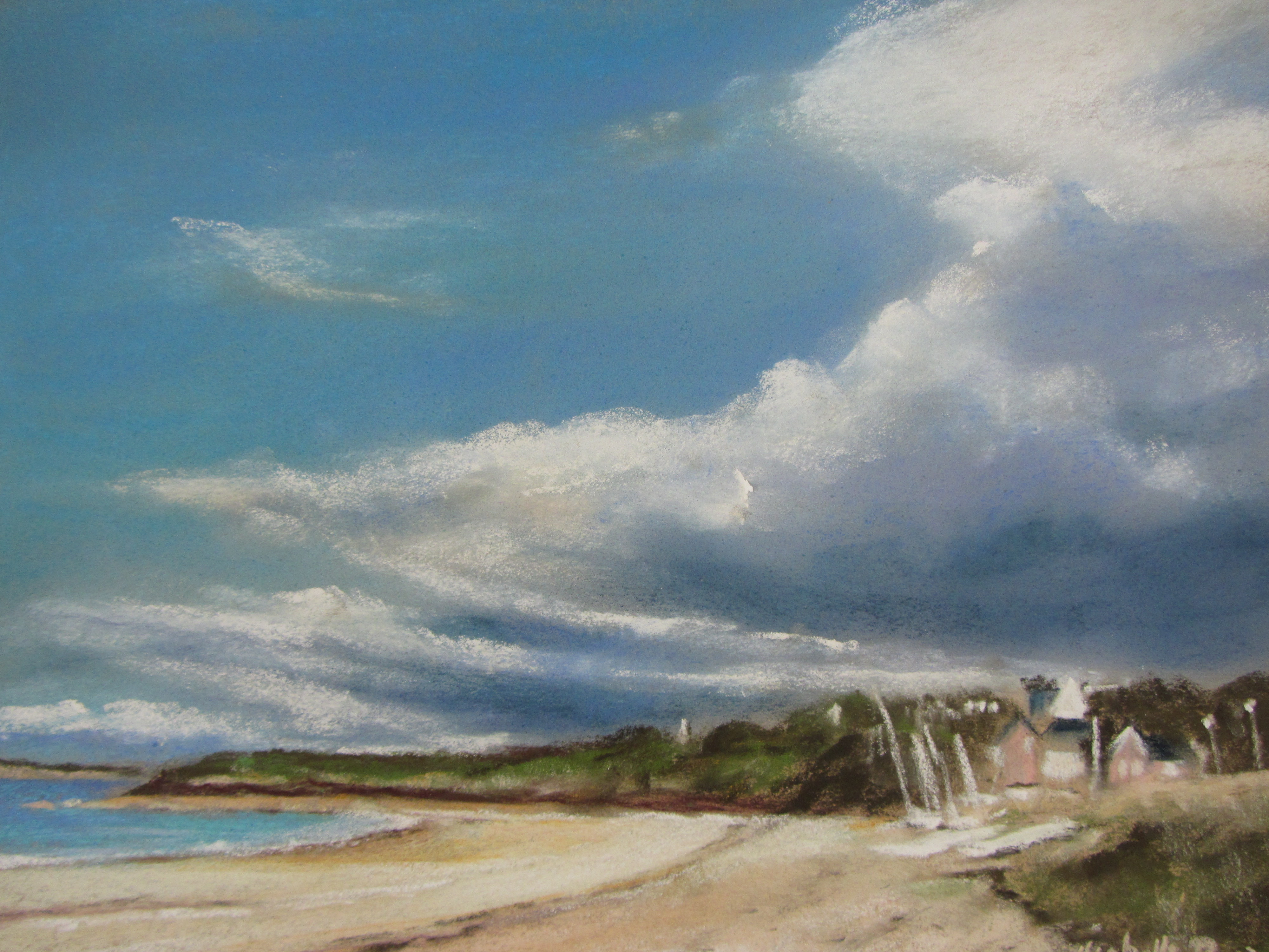 Ar Vro plage des Mielles Saint-Cast - Peinture au pastel sec - 30x40 cm