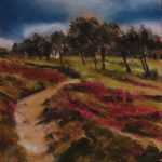 Cap d'Erquy - Les landes - Le GR34 - Peinture au pastel sec par l'artiste peintre Isabelle Douzamy - 40x50 cm (encadré)