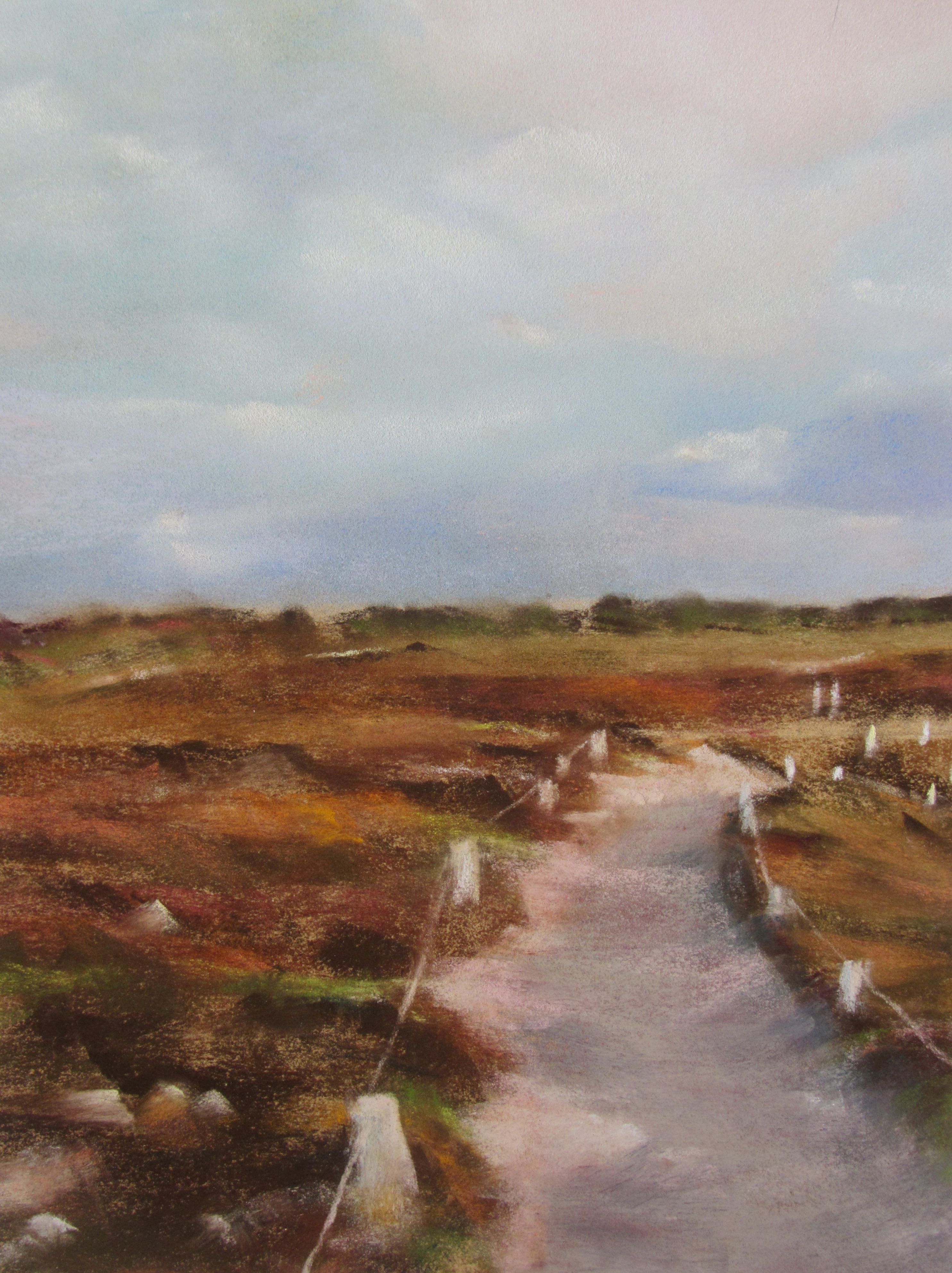 La lande du cap Fréhel - Peinture au pastel sec par Isabelle Douzamy - 30x40cm