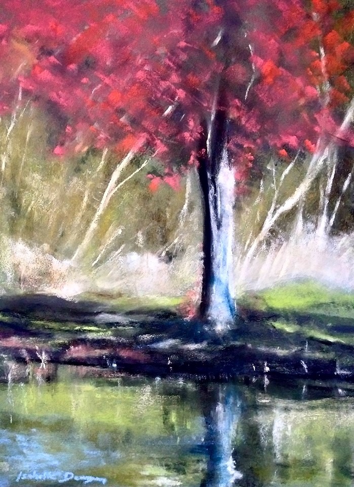 L'arbre - Peinture au pastel sec par l'artiste peintre Isabelle Douzamy - 40x50 cm (encadré)