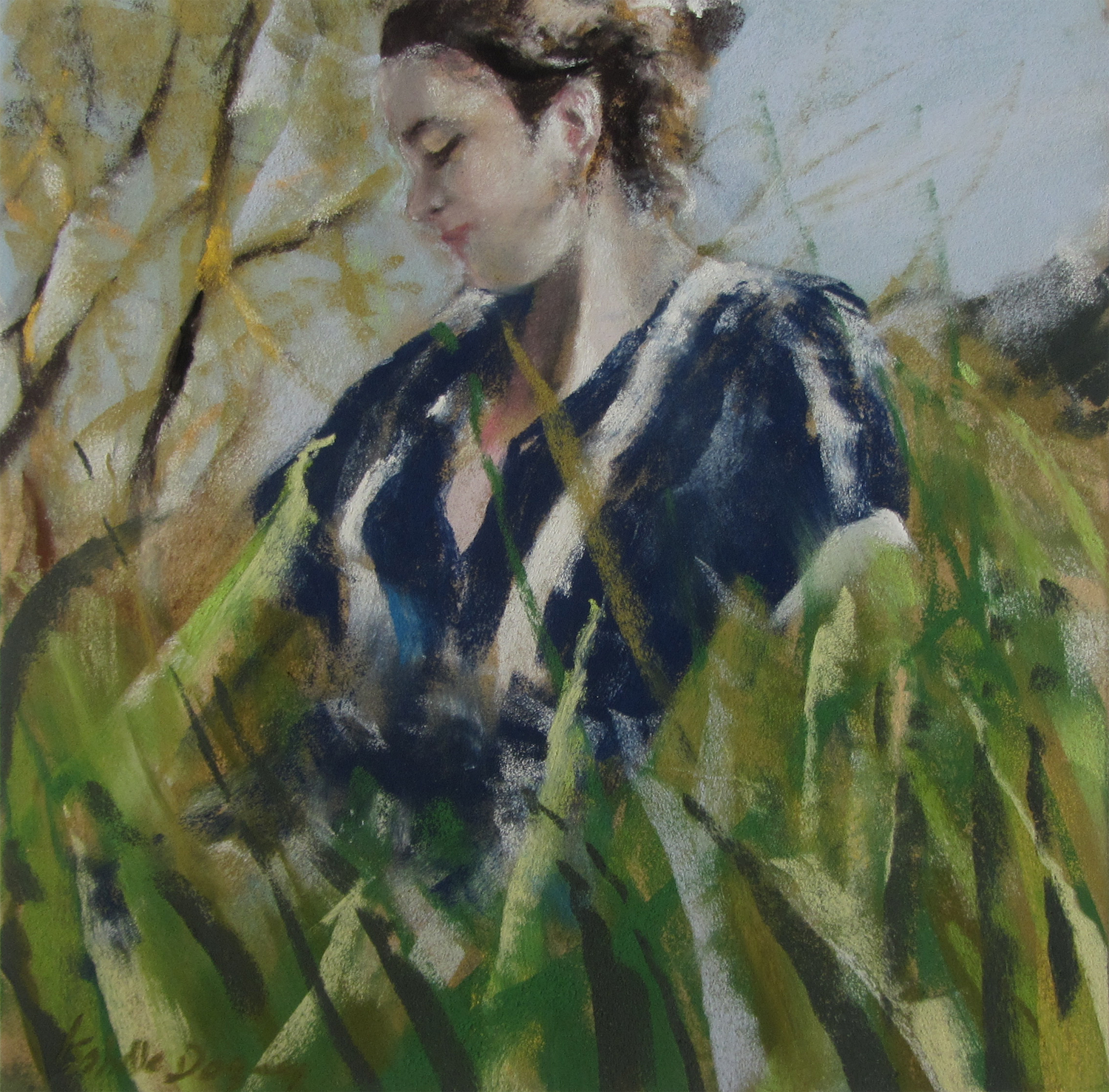 Le printemps - Peinture au pastel sec par Isabelle Douzamy - 29x29cm - 50x50cm