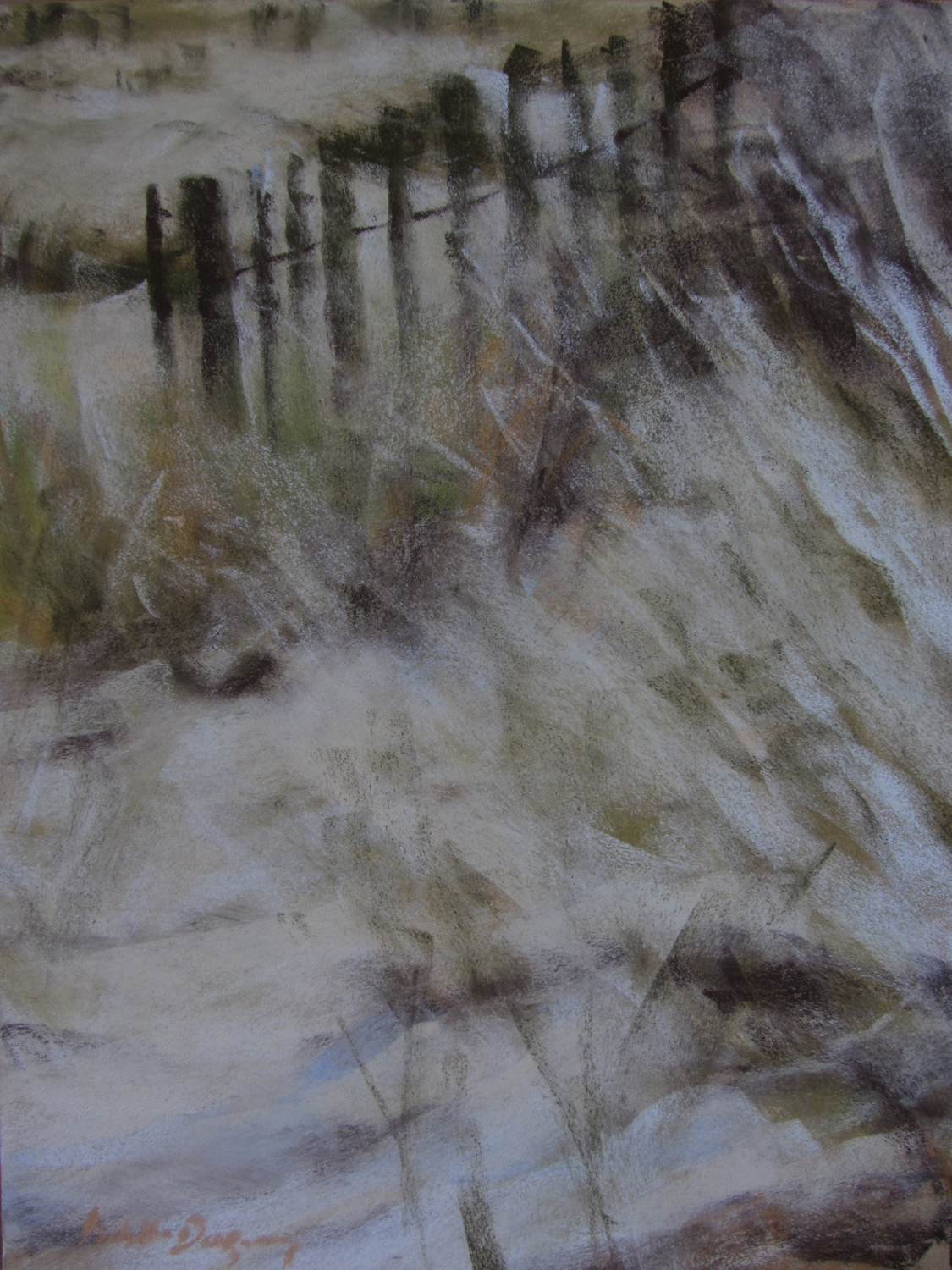 Les herbes folles - Peinture au pastel sec par Isabelle Douzamy - 40x50cm