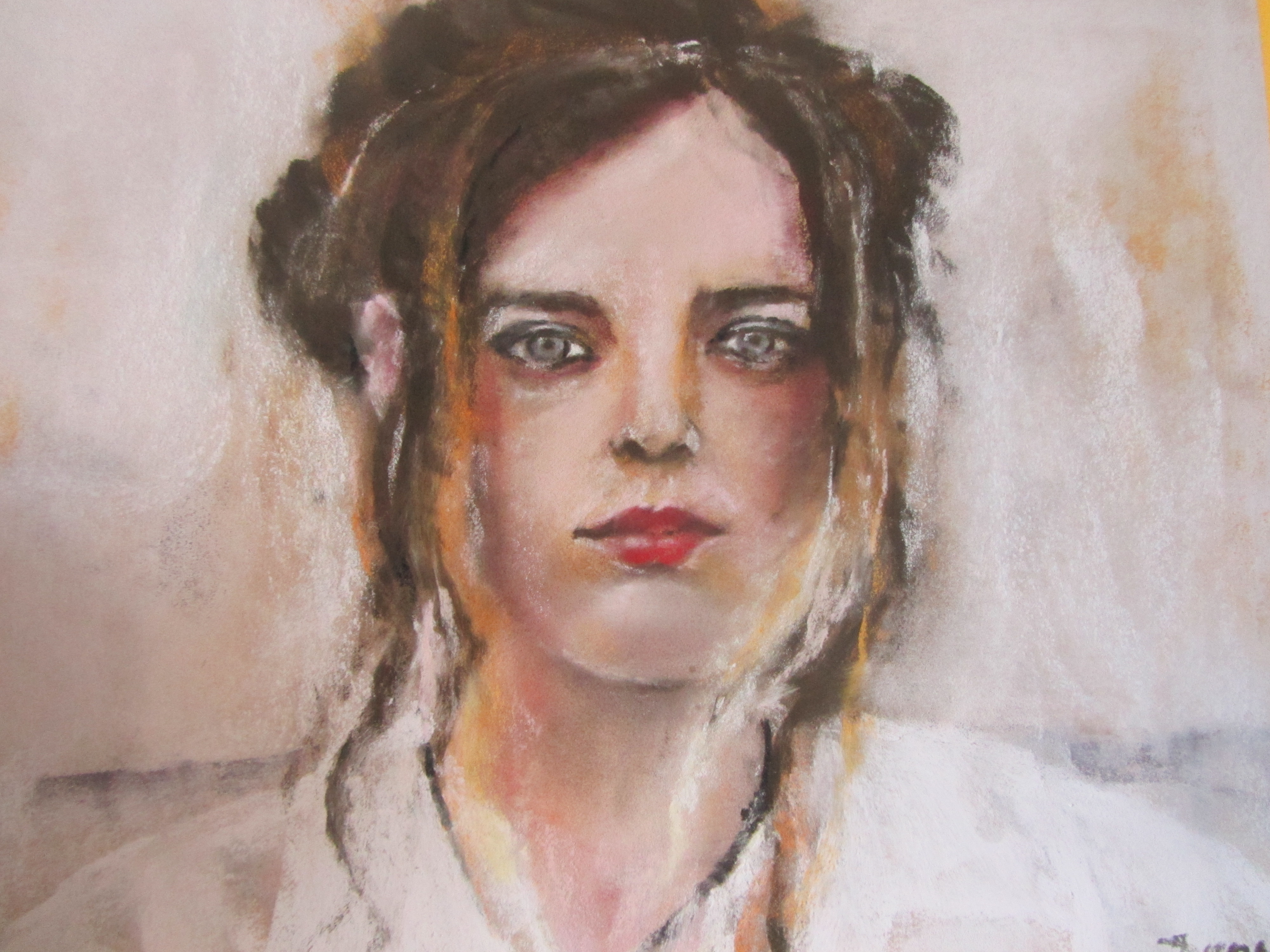 Portrait Mallory - Peinture au pastel sec 40x50 cm