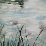 Reflets à l'étang de Beaulieu - Peinture au pastel sec par l'artiste peintre Isabelle Douzamy - 40x50cm