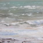 Tempête plage du Vieux-Bourg - Pastel sec par Isabelle Douzamy - 30x40cm