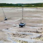 Vue sur la baie du Port à la Duc - peinture au pastel sec par l'artiste peintre Isabelle Douzamy - Grand format (encadré)